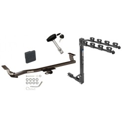 Trailer Tow Hitch w/ 4 Bike Rack For 93-07 Subaru Impreza tilt away adult or child arms fold down carrier w/ Lock and Cover