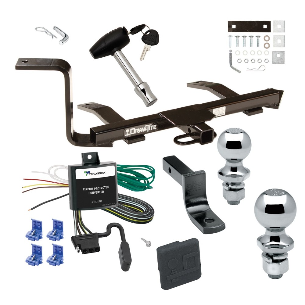Custom Fit Trailer Hitch Draw-Bar w/ Pin/Clip Wiring Harness (Requires Splicing) 1-7/8" and 2" Chrome Ball Security Lock Pin Rubber Hitch Plug Cover Installation Hardware Installation Instructions 247480 119178 63820 63810 580407 2211 Draw-Tite Trailer Tow Hitch For 99-09 Volkswagen Jetta Sedan City Deluxe Package Wiring 2" and 1-7/8" Ball and Lock