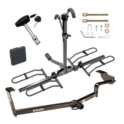 Trailer Tow Hitch For 06-15 Honda Civic Platform Style 2 Bike Rack w/ Hitch Lock and Cover Trailer Tow Hitch For 06-15 Honda Civic Platform Style 2 Bike Rack w/ Hitch Lock and Cover