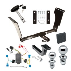 Trailer Tow Hitch For 08-13 Cadillac CTS 4 Dr. Sedan Deluxe Package Wiring 2" and 1-7/8" Ball and Lock