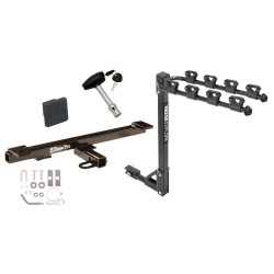 Trailer Tow Hitch w/ 4 Bike Rack For 06-10 Mazda 5 tilt away adult or child arms fold down carrier w/ Lock and Cover