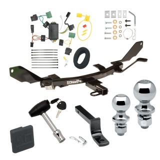 Custom Fit Trailer Hitch Draw-Bar w/ Pin/Clip Wiring Harness (Plug & Play) 1-7/8" and 2" Chrome Ball Security Lock Pin Rubber Hitch Plug Cover Installation Hardware Installation Instructions 247750 118502 63820 63810 580407 2211 Draw-Tite T Trailer Tow Hitch For 06-09 Mercury Milan Lincoln MKZ 06 Zephyr Deluxe Package Wiring 2" and 1-7/8" Ball and Lock