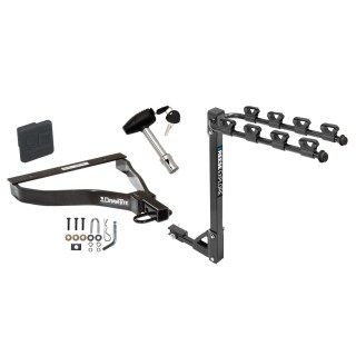 Trailer Tow Hitch w/ 4 Bike Rack For 07-08 Honda Fit tilt away adult or child arms fold down carrier w/ Lock and Cover