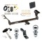 Trailer Tow Hitch For 09-13 Toyota Matrix 09-10 Pontiac Vibe Except GT Deluxe Package Wiring 2" and 1-7/8" Ball and Lock