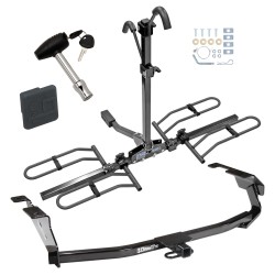 Trailer Tow Hitch For 09-13 Honda Fit Platform Style 2 Bike Rack w/ Hitch Lock and Cover Trailer Tow Hitch For 09-13 Honda Fit Platform Style 2 Bike Rack w/ Hitch Lock and Cover