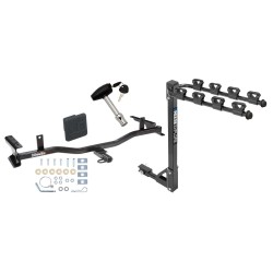 Trailer Tow Hitch w/ 4 Bike Rack For 09-13 Mazda 6 4 Dr. Sedan tilt away adult or child arms fold down carrier w/ Lock and Cover