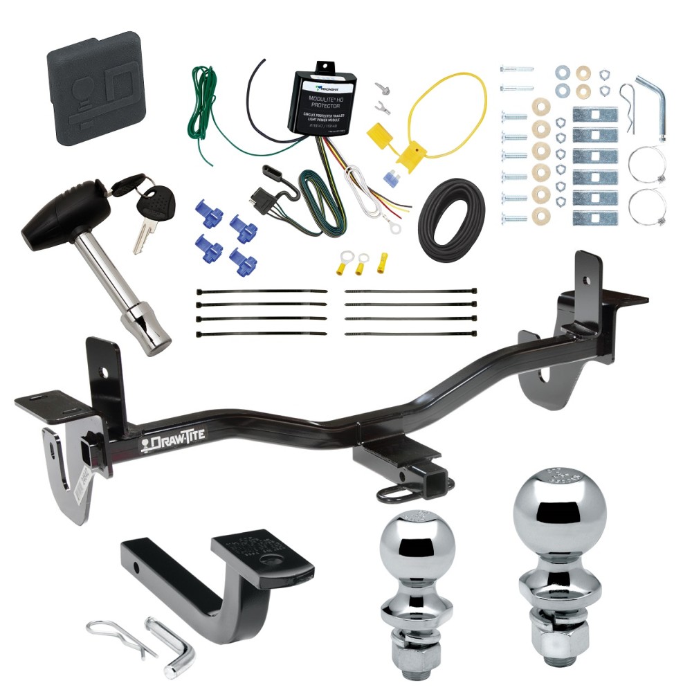 Custom Fit Trailer Hitch Draw-Bar w/ Pin/Clip Wiring Harness (Requires Splicing) 1-7/8" and 2" Chrome Ball Security Lock Pin Rubber Hitch Plug Cover Installation Hardware Installation Instructions 248420 119148 63820 63810 580407 2211 Draw-Tite Trailer Tow Hitch For 10-13 Mazda 3 Sedan w/Grand Touring LED Taillights Deluxe Package Wiring 2" and 1-7/8" Ball and Lock