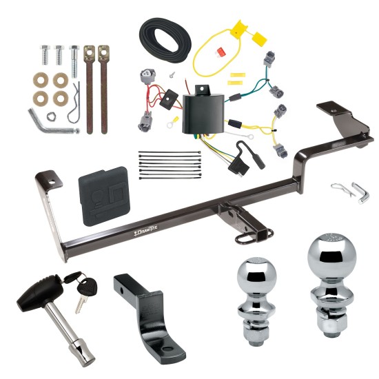 Custom Fit Trailer Hitch Draw-Bar w/ Pin/Clip Wiring Harness (Plug & Play) 1-7/8" and 2" Chrome Ball Security Lock Pin Rubber Hitch Plug Cover Installation Hardware Installation Instructions 248610 118627 63820 63810 580407 2211 Draw-Tite T Trailer Tow Hitch For 13-22 Acura ILX Except Hybrid Deluxe Package Wiring 2" and 1-7/8" Ball and Lock
