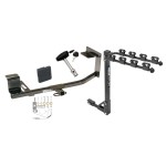 Trailer Tow Hitch w/ 4 Bike Rack For 05-14 Volkswagen Jetta 10-14 Golf tilt away adult or child arms fold down carrier w/ Lock and Cover