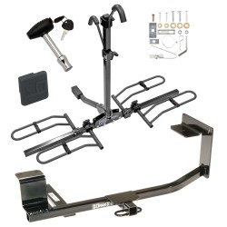 Trailer Tow Hitch For 05-14 Volkswagen Jetta 10-14 Golf Platform Style 2 Bike Rack w/ Hitch Lock and Cover