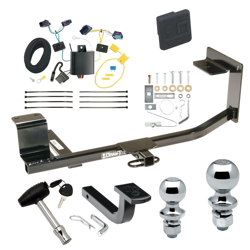 Custom Fit Trailer Hitch Draw-Bar w/ Pin/Clip Wiring Harness (Plug & Play) 1-7/8" and 2" Chrome Ball Security Lock Pin Rubber Hitch Plug Cover Installation Hardware Installation Instructions 248660 118667 63820 63810 580407 2211 Draw-Tite T Trailer Tow Hitch For 05-10 Volkswagen Jetta Sedan Deluxe Package Wiring 2" and 1-7/8" Ball and Lock