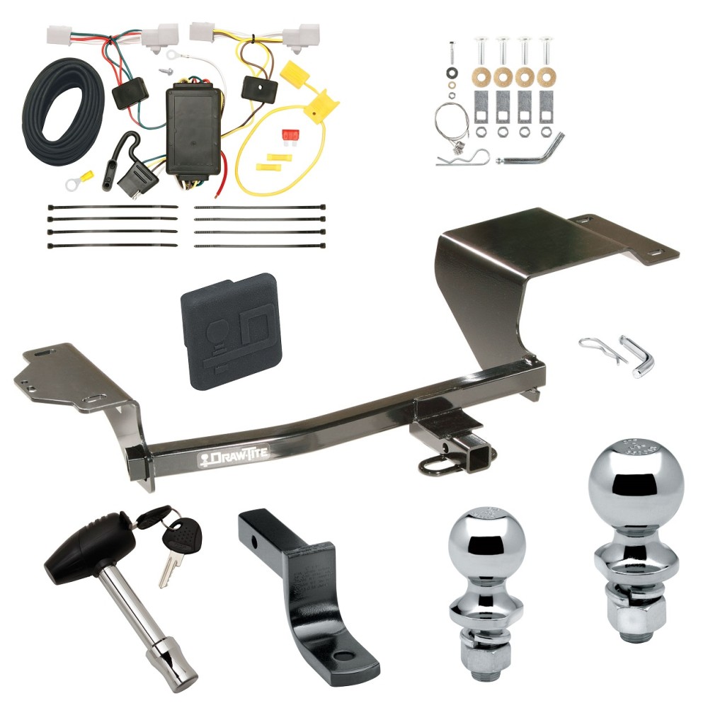 Custom Fit Trailer Hitch Draw-Bar w/ Pin/Clip Wiring Harness (Plug & Play) 1-7/8" and 2" Chrome Ball Security Lock Pin Rubber Hitch Plug Cover Installation Hardware Installation Instructions 248690 118520 63820 63810 580407 2211 Draw-Tite T Trailer Tow Hitch For 11-14 Mazda 2 Deluxe Package Wiring 2" and 1-7/8" Ball and Lock