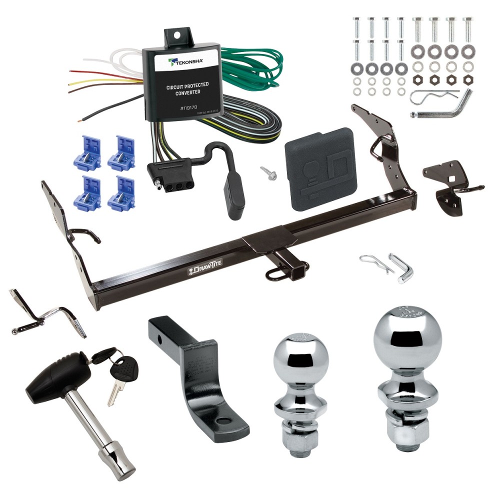 Custom Fit Trailer Hitch Draw-Bar w/ Pin/Clip Wiring Harness (Requires Splicing) 1-7/8" and 2" Chrome Ball Security Lock Pin Rubber Hitch Plug Cover Installation Hardware Installation Instructions 248700 119178 63820 63810 580407 2211 Draw-Tite Trailer Tow Hitch For 05-10 Toyota Avalon Deluxe Package Wiring 2" and 1-7/8" Ball and Lock