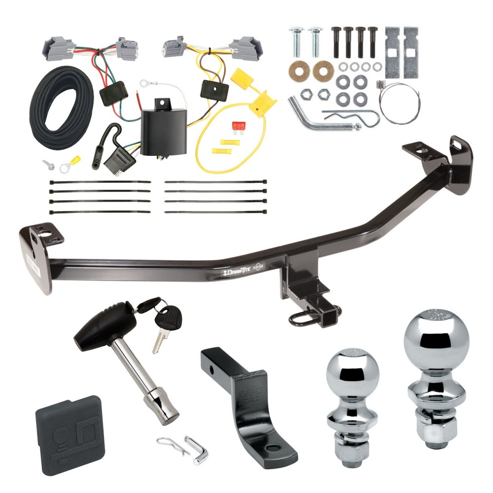 Custom Fit Trailer Hitch Draw-Bar w/ Pin/Clip Wiring Harness (Plug & Play) 1-7/8" and 2" Chrome Ball Security Lock Pin Rubber Hitch Plug Cover Installation Hardware Installation Instructions 248720 118548 63820 63810 580407 2211 Draw-Tite T Trailer Tow Hitch For 12-18 Ford Focus Sedan Deluxe Package Wiring 2" and 1-7/8" Ball and Lock