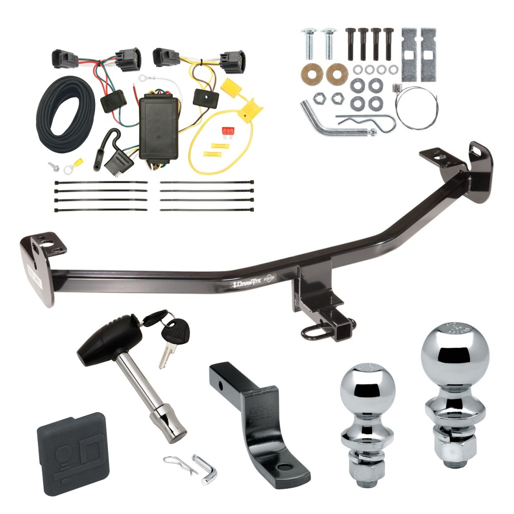 Custom Fit Trailer Hitch Draw-Bar w/ Pin/Clip Wiring Harness (Plug & Play) 1-7/8" and 2" Chrome Ball Security Lock Pin Rubber Hitch Plug Cover Installation Hardware Installation Instructions 248720 118549 63820 63810 580407 2211 Draw-Tite T Trailer Tow Hitch For 12-14 Ford Focus Hatchback Except ST w/Center Exhaust Deluxe Package Wiring 2" and 1-7/8" Ball and Lock