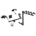 Trailer Tow Hitch w/ 4 Bike Rack For 12-19 Chevy Sonic 5 Dr. Hatchback tilt away adult or child arms fold down carrier w/ Lock and Cover