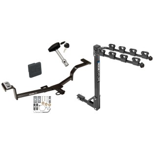 Trailer Tow Hitch w/ 4 Bike Rack For 12-17 KIA Rio Sedan Hyundai Accent tilt away adult or child arms fold down carrier w/ Lock and Cover Trailer Tow Hitch w/ 4 Bike Rack For 12-17 KIA Rio Sedan Hyundai Accent tilt away adult or child arms fold down carrier w/ Lock and Cover