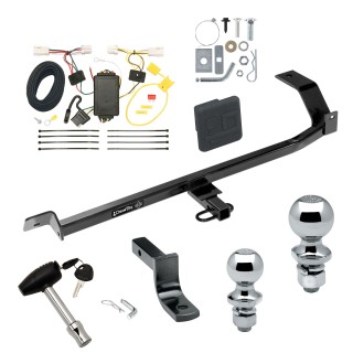 Trailer Tow Hitch For 10-17 Mitsubishi Lancer Exc Evolution Ralliart Dual Exhaust Deluxe Package Wiring 2" and 1-7/8" Ball and Lock