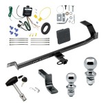 Trailer Tow Hitch For 08-11 Mitsubishi Lancer Sedan Exc Evolution Ralliart Dual Exhaust Deluxe Package Wiring 2" and 1-7/8" Ball and Lock