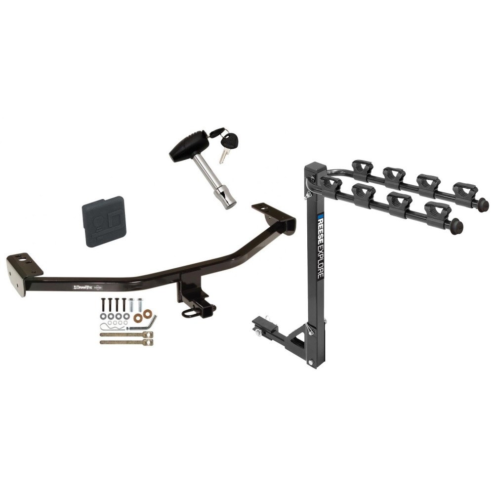 Custom Fit Trailer Hitch4 Bike Carrier Security Lock Pin Rubber Hitch Plug Cover Installation Hardware Installation Instructions 24896 1393100G 580407 2211 Draw-Tite Trailer Tow Hitch 4 Bike Rack 13-18 C-MAX tilt away adult or child arms fold down carri Trailer Tow Hitch w/ 4 Bike Rack For 13-18 Ford C-MAX tilt away adult or child arms fold down carrier w/ Lock and Cover