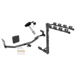 Trailer Tow Hitch w/ 4 Bike Rack For 14-18 Kit Forte 4 Dr. Sedan tilt away adult or child arms fold down carrier w/ Lock and Cover