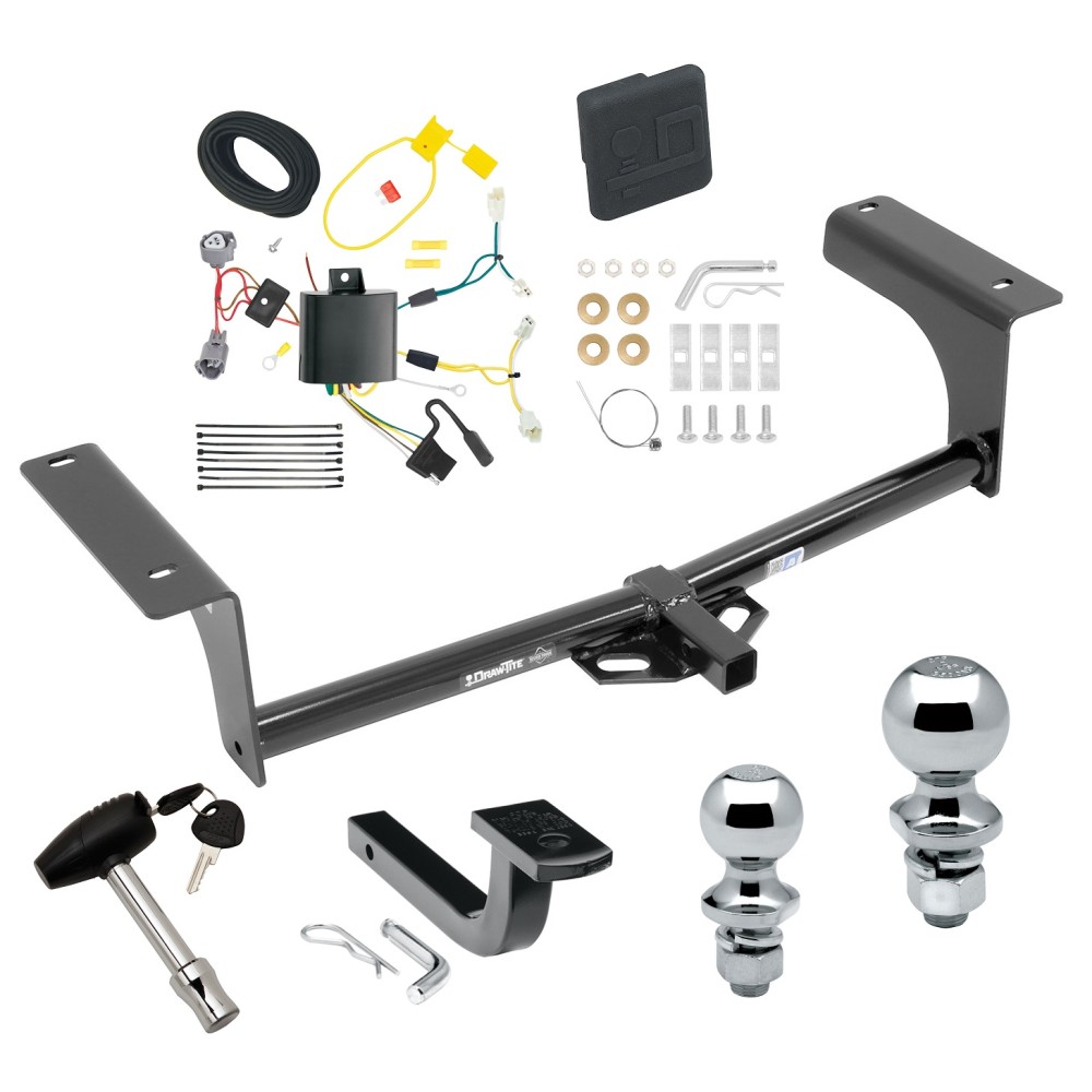 Custom Fit Trailer Hitch Draw-Bar w/ Pin/Clip Wiring Harness (Plug & Play)1-7/8" and 2" Chrome Ball Security Lock Pin Rubber Hitch Plug Cover Installation Hardware Installation Instructions 249080 118587 63820 63810 580407 2211 Draw-Tite Tr Trailer Tow Hitch For 14-21 Mazda 6 4 Dr. Sedan Deluxe Package Wiring 2" and 1-7/8" Ball and Lock