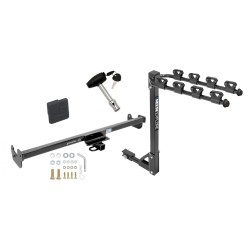 Trailer Tow Hitch w/ 4 Bike Rack For 07-14 Toyota Yaris Liftback tilt away adult or child arms fold down carrier w/ Lock and Cover
