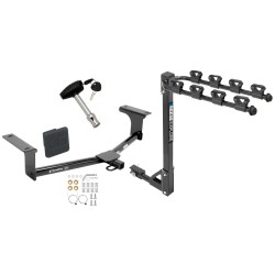 Trailer Tow Hitch w/ 4 Bike Rack For 14-18 Mazda 3 4 Dr. Sedan tilt away adult or child arms fold down carrier w/ Lock and Cover Trailer Tow Hitch w/ 4 Bike Rack For 14-18 Mazda 3 4 Dr. Sedan tilt away adult or child arms fold down carrier w/ Lock and Cover