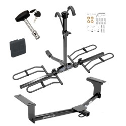 Trailer Tow Hitch For 14-18 Mazda 3 4 Dr. Sedan Platform Style 2 Bike Rack w/ Hitch Lock and Cover Trailer Tow Hitch For 14-18 Mazda 3 4 Dr. Sedan Platform Style 2 Bike Rack w/ Hitch Lock and Cover