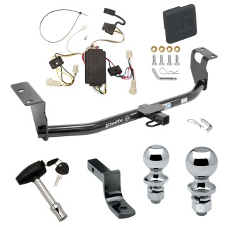 Trailer Tow Hitch For 2003 Toyota Corolla Deluxe Package Wiring 2" and 1-7/8" Ball and Lock