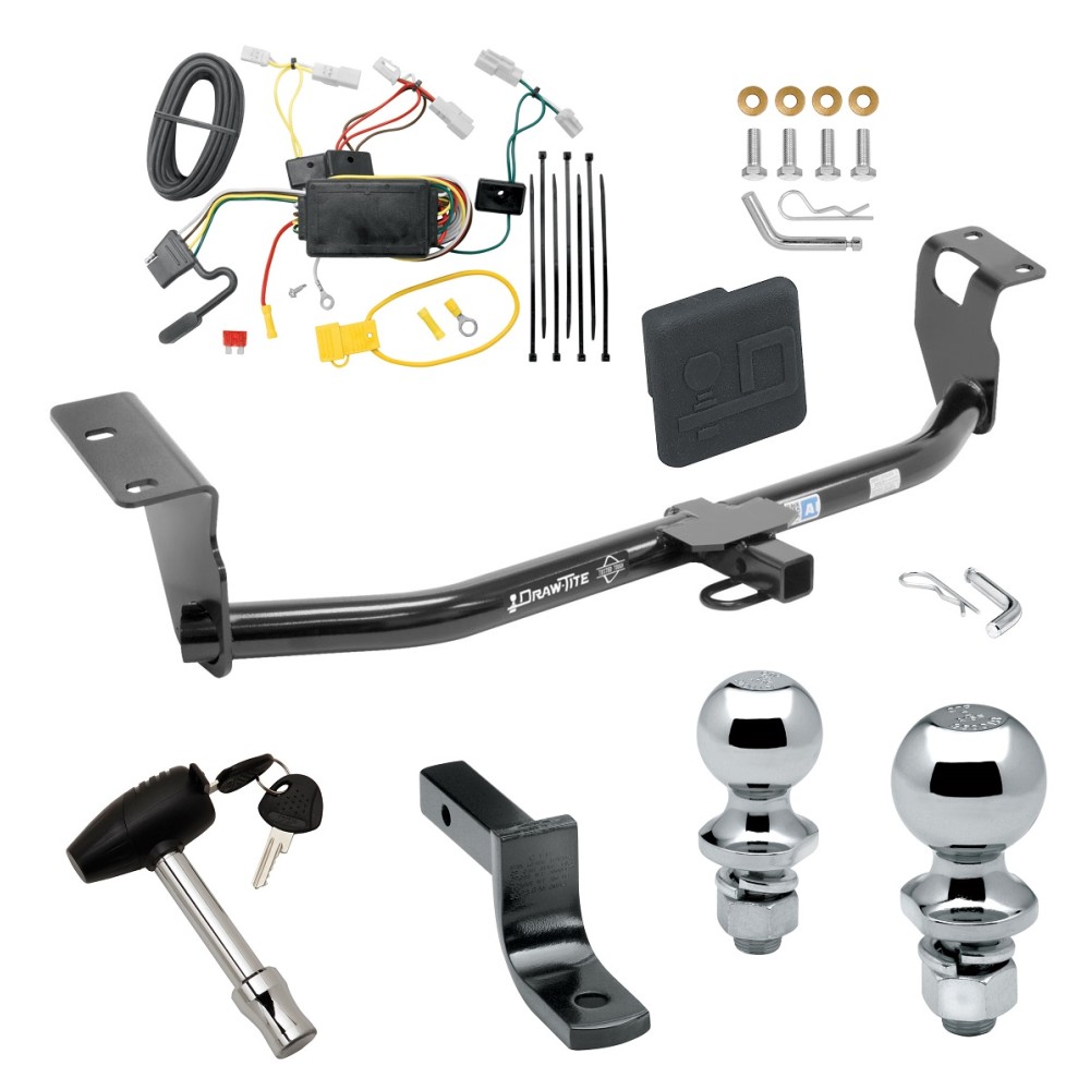 Custom Fit Trailer Hitch Draw-Bar w/ Pin/Clip Wiring Harness (Plug & Play)1-7/8" and 2" Chrome Ball Security Lock Pin Rubber Hitch Plug Cover Installation Hardware Installation Instructions 249130 118405 63820 63810 580407 2211 Draw-Tite Tr Trailer Tow Hitch For 14-19 Toyota Corolla Except Hatchback Deluxe Package Wiring 2" and 1-7/8" Ball and Lock