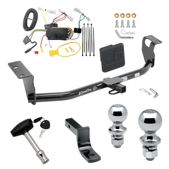Custom Fit Trailer Hitch Draw-Bar w/ Pin/Clip Wiring Harness (Plug & Play)1-7/8" and 2" Chrome Ball Security Lock Pin Rubber Hitch Plug Cover Installation Hardware Installation Instructions 249130 118405 63820 63810 580407 2211 Draw-Tite Tr Trailer Tow Hitch For 14-19 Toyota Corolla Except Hatchback Deluxe Package Wiring 2" and 1-7/8" Ball and Lock