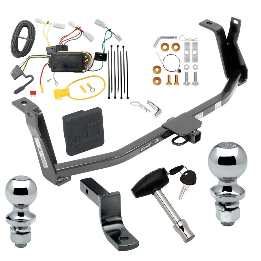 Custom Fit Trailer Hitch Draw-Bar w/ Pin/Clip Wiring Harness (Plug & Play)1-7/8" and 2" Chrome Ball Security Lock Pin Rubber Hitch Plug Cover Installation Hardware Installation Instructions 249140 118405 63820 63810 580407 2211 Draw-Tite Tr Trailer Tow Hitch For 14-18 Mazda 3 5 Dr. Hatchback Deluxe Package Wiring 2" and 1-7/8" Ball and Lock