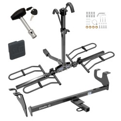 Trailer Tow Hitch For 15-18 Chrysler 200 4 Dr. Sedan Platform Style 2 Bike Rack w/ Hitch Lock and Cover Trailer Tow Hitch For 15-18 Chrysler 200 4 Dr. Sedan Platform Style 2 Bike Rack w/ Hitch Lock and Cover
