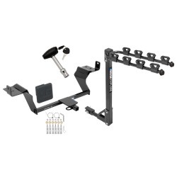 Trailer Tow Hitch w/ 4 Bike Rack For 15-23 Ford Mustang tilt away adult or child arms fold down carrier w/ Lock and Cover Trailer Tow Hitch w/ 4 Bike Rack For 15-23 Ford Mustang tilt away adult or child arms fold down carrier w/ Lock and Cover