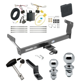 Custom Fit Trailer Hitch Draw-Bar w/ Pin/Clip Wiring Harness (Plug & Play)1-7/8" and 2" Chrome Ball Security Lock Pin Rubber Hitch Plug Cover Installation Hardware Installation Instructions 249310 118672 63820 63810 580407 2211 Draw-Tite Tr Trailer Tow Hitch For 14-24 Infiniti Q50 Deluxe Package Wiring 2" and 1-7/8" Ball and Lock