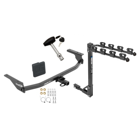 Custom Fit Trailer Hitch3 Bike Carrier Security Lock Pin Rubber Hitch Plug Cover Installation Hardware Installation Instructions 24939 1393100G 580407 2211 Draw-Tite Trailer Tow Hitch 4 Bike Rack 17-20 Hyundai Elantra 4 Dr. tilt away adult or child arms Trailer Tow Hitch w/ 4 Bike Rack For 17-20 Hyundai Elantra 4 Dr. tilt away adult or child arms fold down carrier w/ Lock and Cover