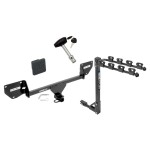 Trailer Tow Hitch w/ 4 Bike Rack For 16-22 Chevy Spark tilt away adult or child arms fold down carrier w/ Lock and Cover