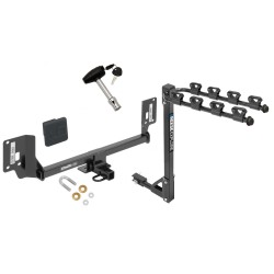 Trailer Tow Hitch w/ 4 Bike Rack For 15-20 Acura TLX tilt away adult or child arms fold down carrier w/ Lock and Cover Trailer Tow Hitch w/ 4 Bike Rack For 15-20 Acura TLX tilt away adult or child arms fold down carrier w/ Lock and Cover