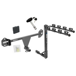 Trailer Tow Hitch w/ 4 Bike Rack For 12-17 BMW 320i 328d 328i 335i tilt away adult or child arms fold down carrier w/ Lock and Cover