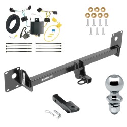 Trailer Tow Hitch For 17 Volkswagen Golf Alltrack SportWagen 16 Turbo Complete Package w/ Wiring Draw Bar and 2" Ball