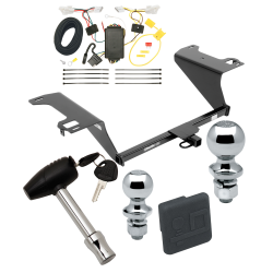 Trailer Tow Hitch For 11-14 Hyundai Sonata All Styles Deluxe Package Wiring 2" and 1-7/8" Ball and Lock