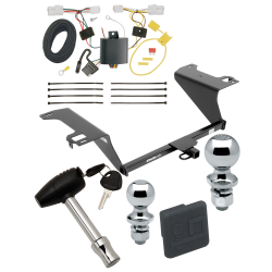 Trailer Tow Hitch For 15-17 Hyundai Sonata Except Hybrid Deluxe Package Wiring 2" and 1-7/8" Ball and Lock