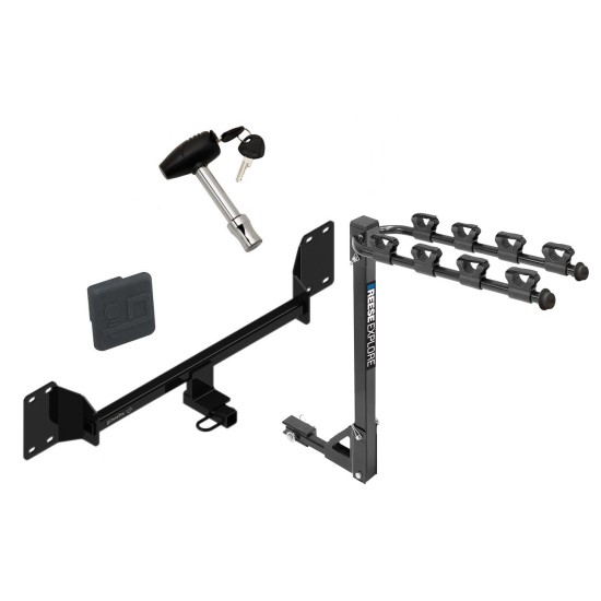 Custom Fit Trailer Hitch4 Bike Carrier Security Lock Pin Rubber Hitch Plug Cover Installation Hardware Installation Instructions 24972 1393100G 580407 2211 Draw-Tite Trailer Tow Hitch 4 Bike Rack 18-22 Honda Accord tilt away adult or child arms fold do Trailer Tow Hitch w/ 4 Bike Rack For 18-22 Honda Accord tilt away adult or child arms fold down carrier w/ Lock and Cover
