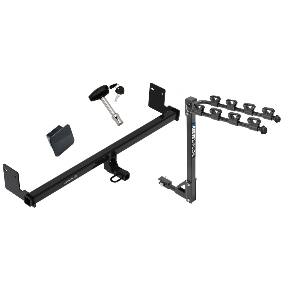Custom Fit Trailer Hitch4 Bike Carrier Security Lock Pin Rubber Hitch Plug Cover Installation Hardware Installation Instructions 24976 1393100G 580407 2211 Draw-Tite Trailer Tow Hitch 4 Bike Rack 18-23 Hyundai Kona tilt away adult or child arms fold dow Trailer Tow Hitch w/ 4 Bike Rack For 18-23 Hyundai Kona tilt away adult or child arms fold down carrier w/ Lock and Cover