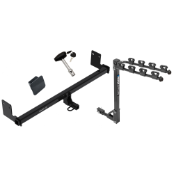 Trailer Tow Hitch w/ 4 Bike Rack For 18-23 Hyundai Kona tilt away adult or child arms fold down carrier w/ Lock and Cover Trailer Tow Hitch w/ 4 Bike Rack For 18-23 Hyundai Kona tilt away adult or child arms fold down carrier w/ Lock and Cover