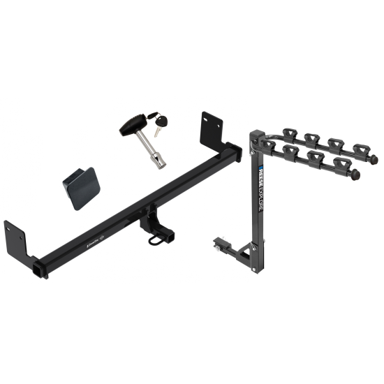 Custom Fit Trailer Hitch4 Bike Carrier Security Lock Pin Rubber Hitch Plug Cover Installation Hardware Installation Instructions 24976 1393100G 580407 2211 Draw-Tite Trailer Tow Hitch 4 Bike Rack 18-23 Hyundai Kona tilt away adult or child arms fold dow Trailer Tow Hitch w/ 4 Bike Rack For 18-23 Hyundai Kona tilt away adult or child arms fold down carrier w/ Lock and Cover