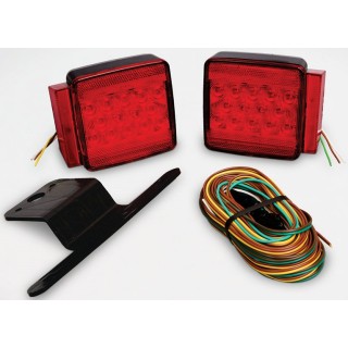 287512 Wesbar LED Submersible Under 80" Trailer Taillight Combination Trailer Taillight Kit w/25' Wire Harness, Wesbar Complete LED Trailer Taillight Kit Submersible Under 80in w/25ft Wire Harness