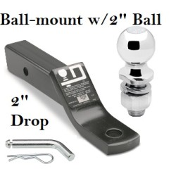 Class 3 Ball-mount Combo w/ 2" Drop and 2" Trailer Hitch Ball fits 2" Receiver Class 3 Ball-mount Combo w/ 2" Drop and 2" Trailer Hitch Ball fits 2" Receiver