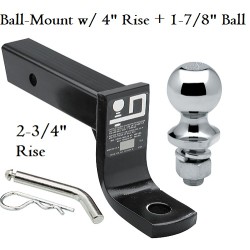 Class 3 Ball-mount Combo w/ 4" Drop and 1-7/8" Trailer Hitch Ball fits 2" Receiver Class 3 Ball-mount Combo w/ 4" Drop and 1-7/8" Trailer Hitch Ball fits 2" Receiver